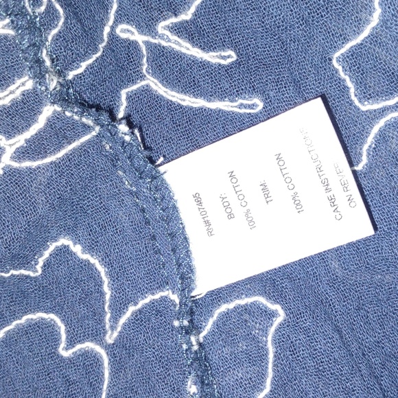 Palm Harbor Embroidered Lace Tunic Top Size Large Blue and White - Picture 9 of 9